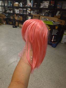 Pastel Bob Wigs with Bangs for Women Wig Pastel Shoulder Length Bob Synthetic Cosplay Wig for Girl Colorful Costume Wigs (Pink)