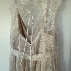 Boho Bridal Wedding Gown Lace 18 Women's