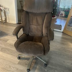 huge, Beautiful Office Chair, Suede Brown With Some Corduroy No Rip
