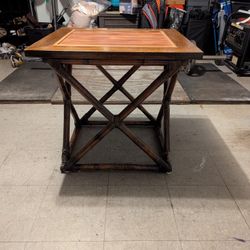 Wood/Wicker End Table 