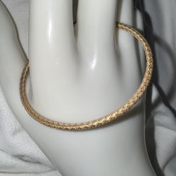 Vintage Signed Dyadema 925 ITALY Gold Wash Magnetic Cable Bracelet, size 7 