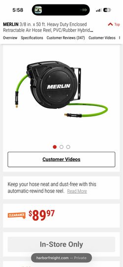 Air compressor hose and reel