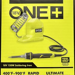 New! Ryobi One+ 18V Cordless 120W Soldering Iron Topper (Tool Only) PCL946B