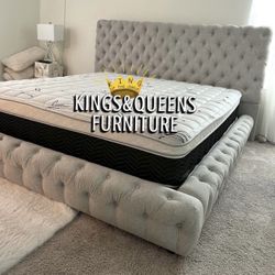 New Queen Bed Frame With Mattress 