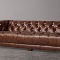 Restoration Hardware 7' Savoy Leather sofa -