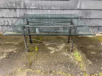 Outdoor Glass And Metal Table