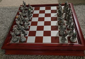 Fantasy of the Crystal Chess Set, Danbury Mint Collection with Swarovski Crystals