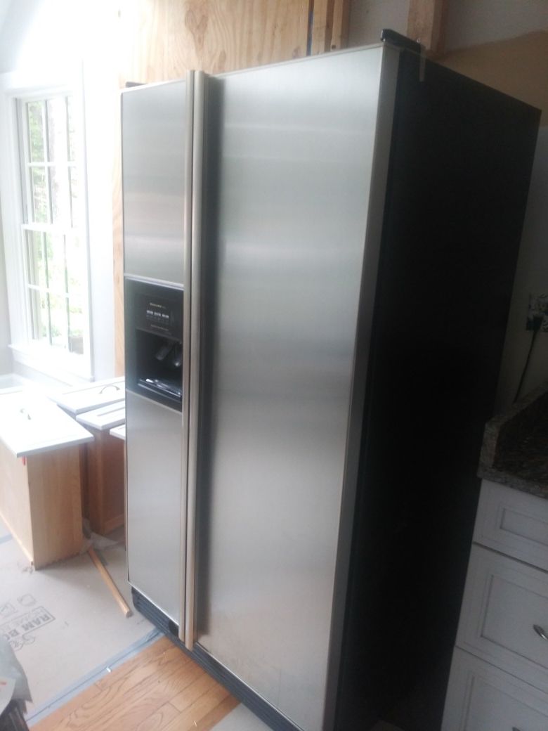 KitchenAid silver refrigerator