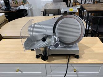240W Electric Meat Slicer - 10 Inch Stainless Steel Blade Food Slicer with Adjustable Thickness and Built