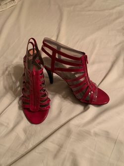 New pink high heel sandals