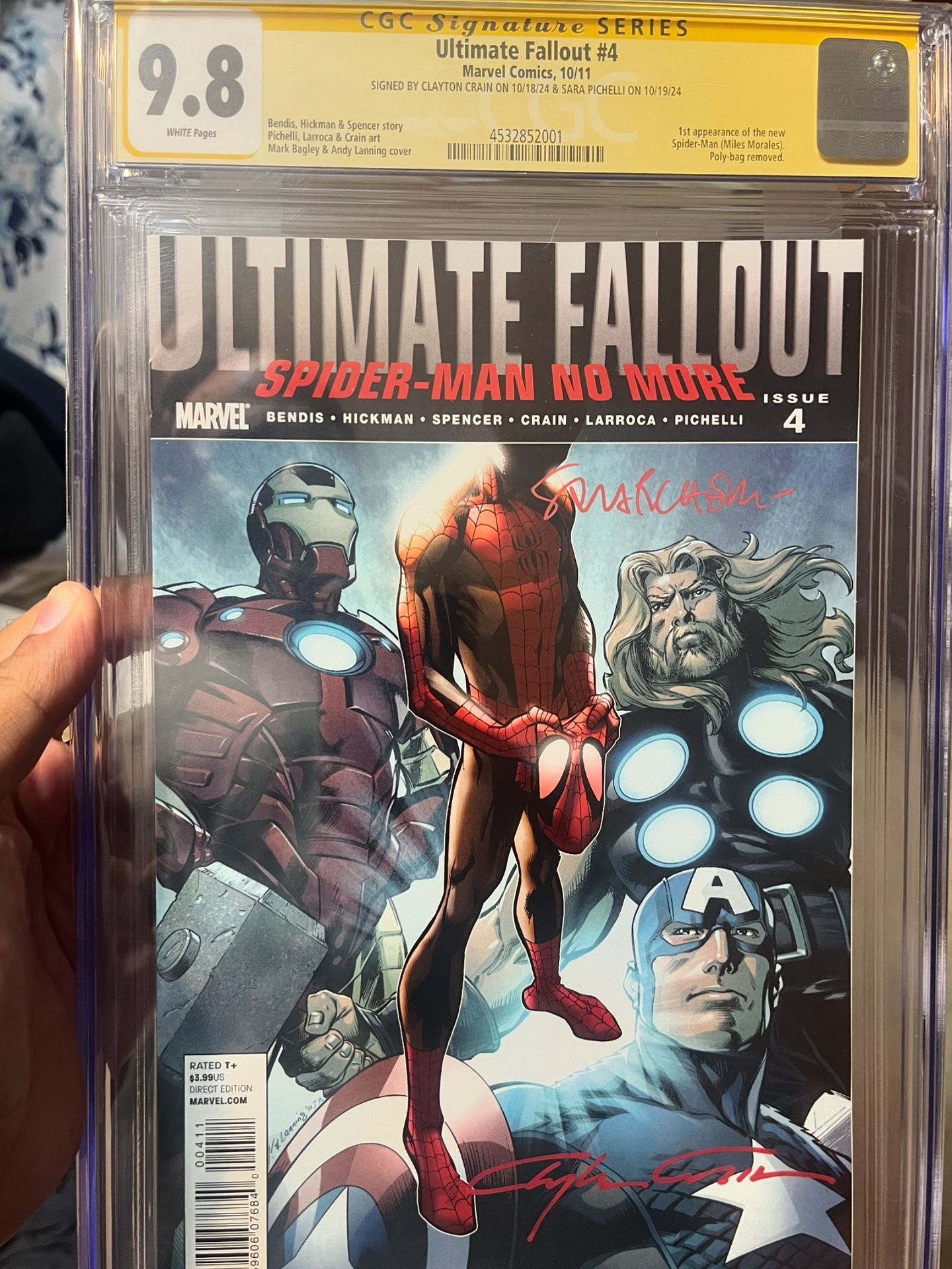Ultimate Fallout #4 Spiderman Cgc 9.8 Signed