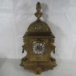Japy Freres Brass Antique Ornate Mantel Movement Clock Parts Or Repair
