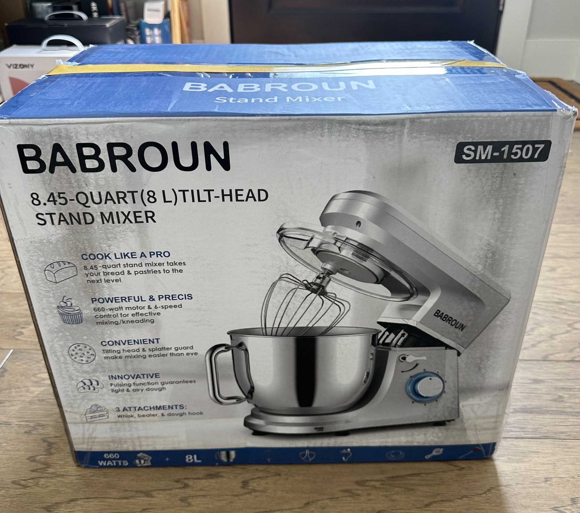 BABROUN 8.45-QUART(8 L) TILT-HEAD STAND MIXER