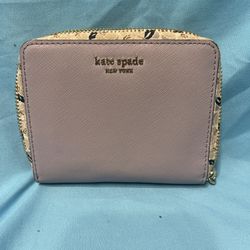 Kate Spade Cameron Micro Floral Wallet. Purple gold hardware. Saffiano Leather.