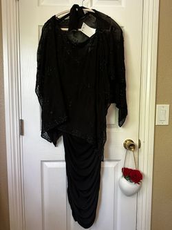 Black Dress W/ Separate Sequined Cover All
