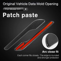 Brand New 4PCS Real Carbon Fiber Door Handle Knob Cover Trim Fit For 2017-2026 Tesla Model 3 / Tesla Model Y Juniper