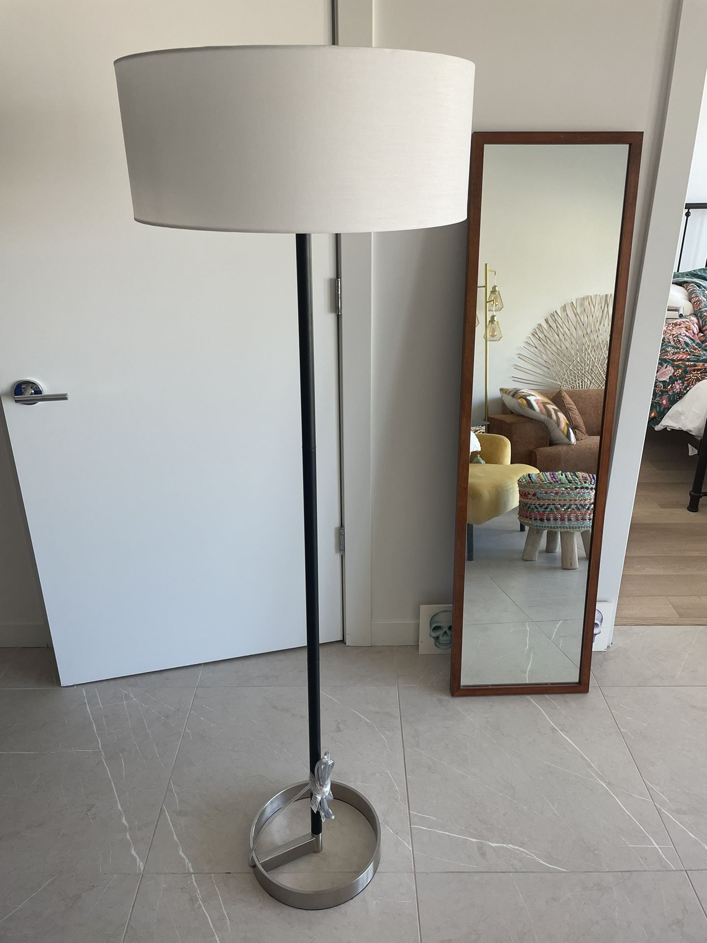 62” Traditional Floor Lamp - Brushed Nickel