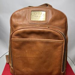 Louis Stewart Tan Genuine Leather Backpack