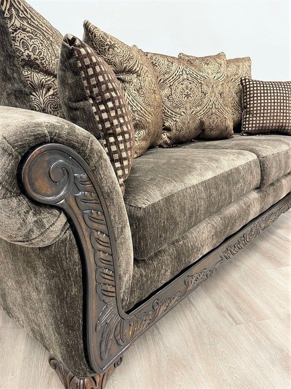 Chocolate Brown Sofa & Loveseat Set with Reversible Pillows ❤️ same day delivery option ! $1249