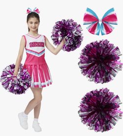 Spooktacular Creations Girls Pink White Cheerleader Costume size 8-10