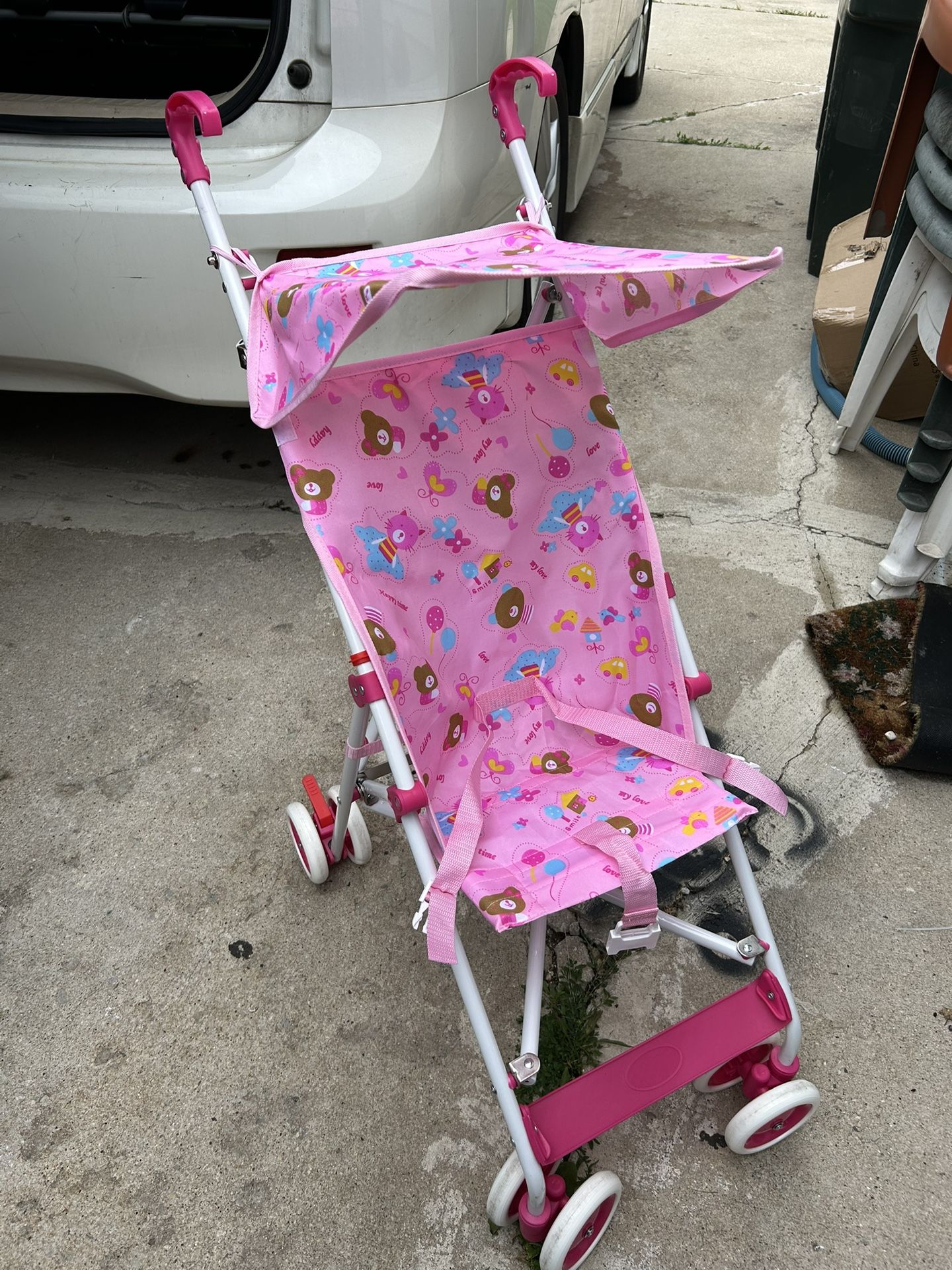 Girl Teddy Bear Umbrella Stroller