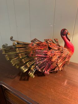 Ornate Metal Thanksgiving Turkey – 16” Wide