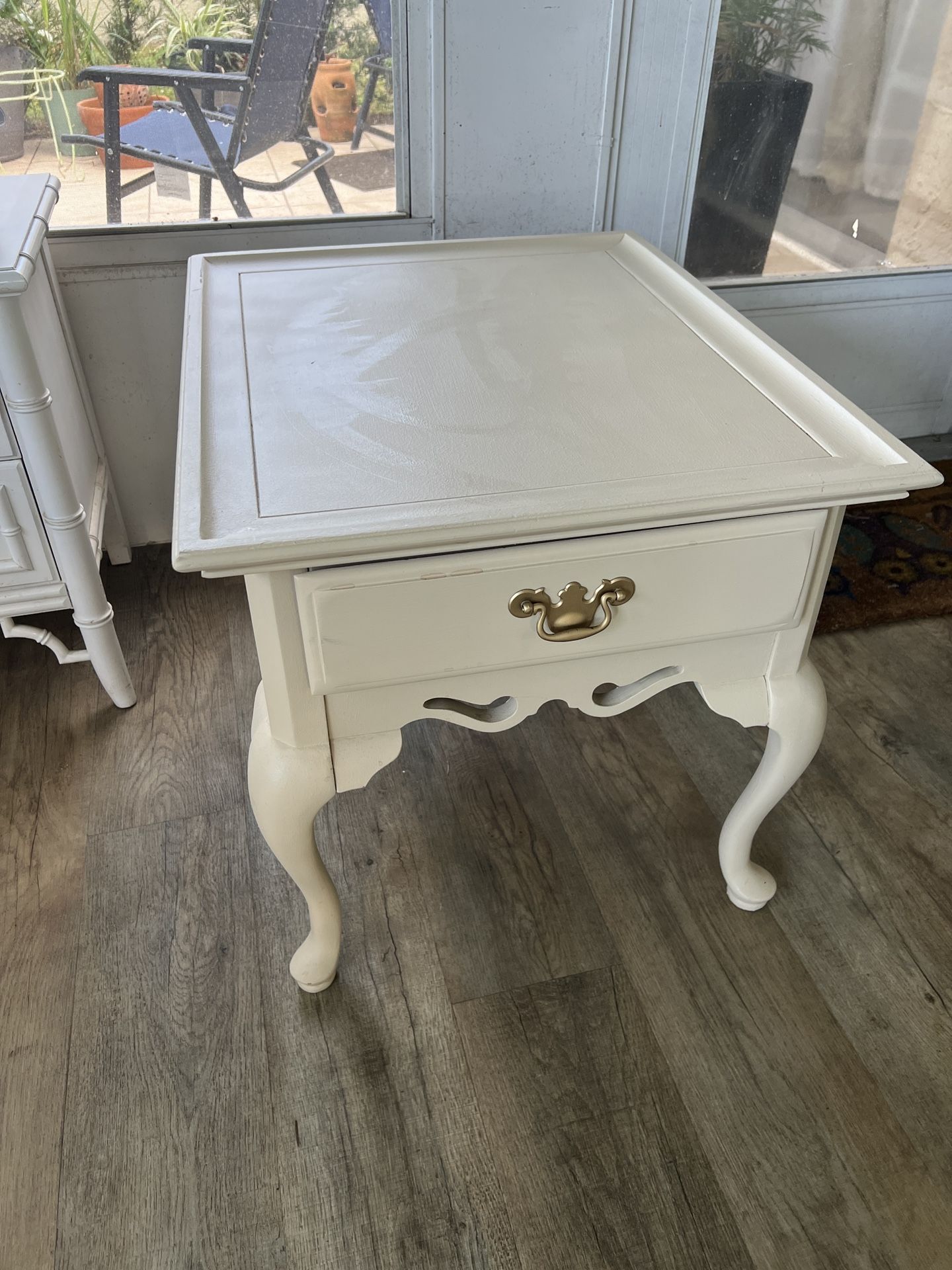 2- French provincial end tables, coffee tables. 