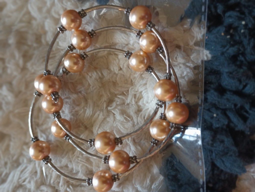 Bronze Colored Pearls Bead Bracelet