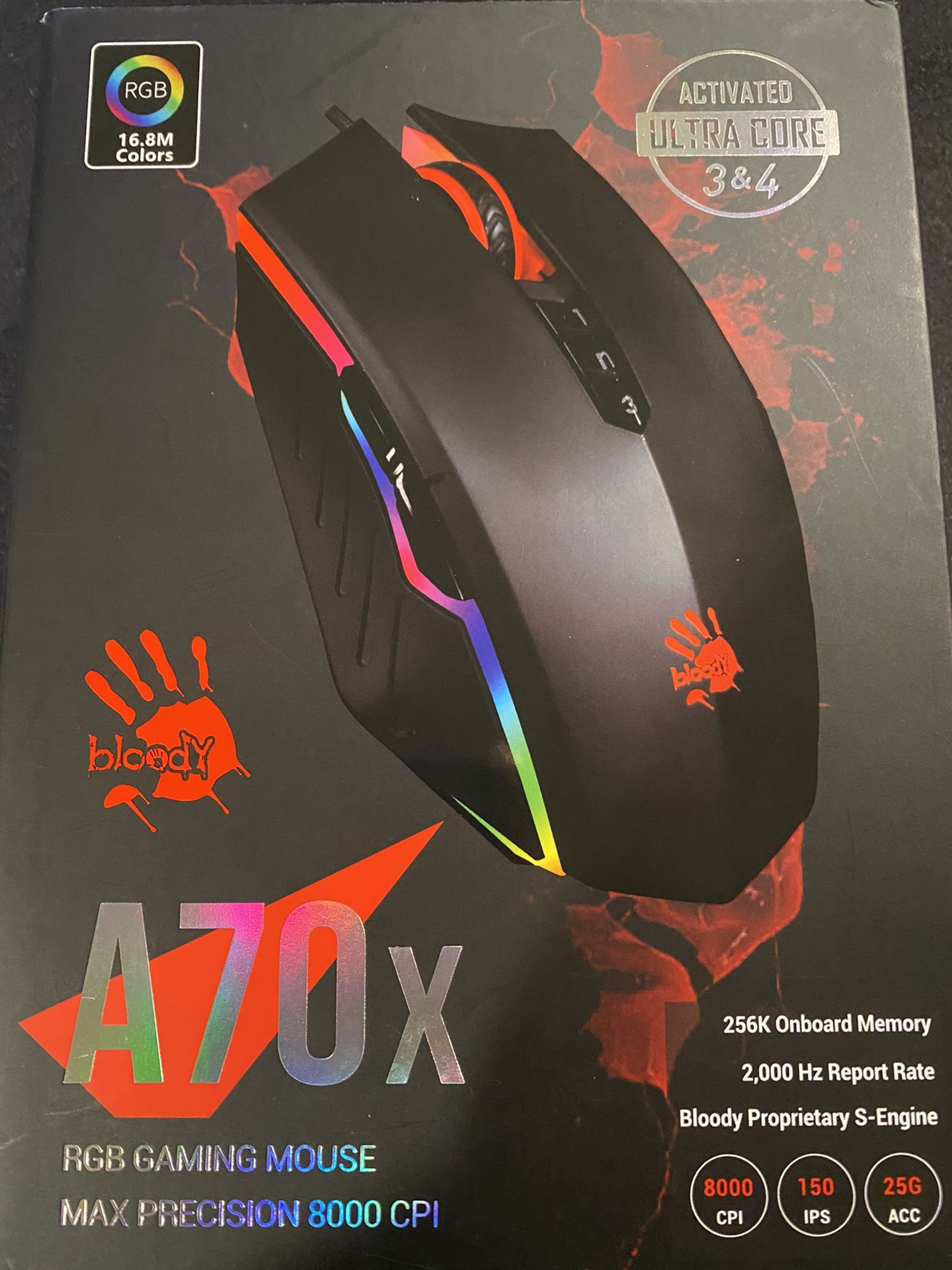Bloody A70x Gaming Mouse - Bloody Abedless Matte Black for Sale in