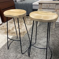 Kitchen Counter Bar Stools with Solid Wood Seat $99.99 (2pc Set) 