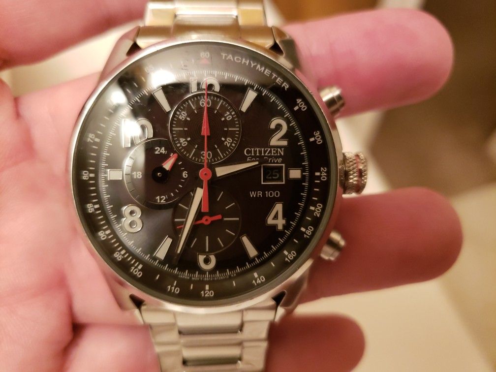 Citizen Men's Red Crown Eco-Drive Chronograph Bracelet Watch .B612-SO87899