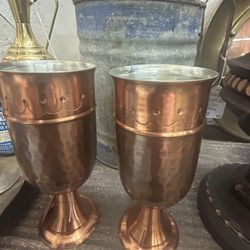 Set of 2 Vintage Copper Cups