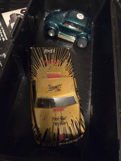 Slot Car Truck And Beetle Bug Racecars With Box All Orginal