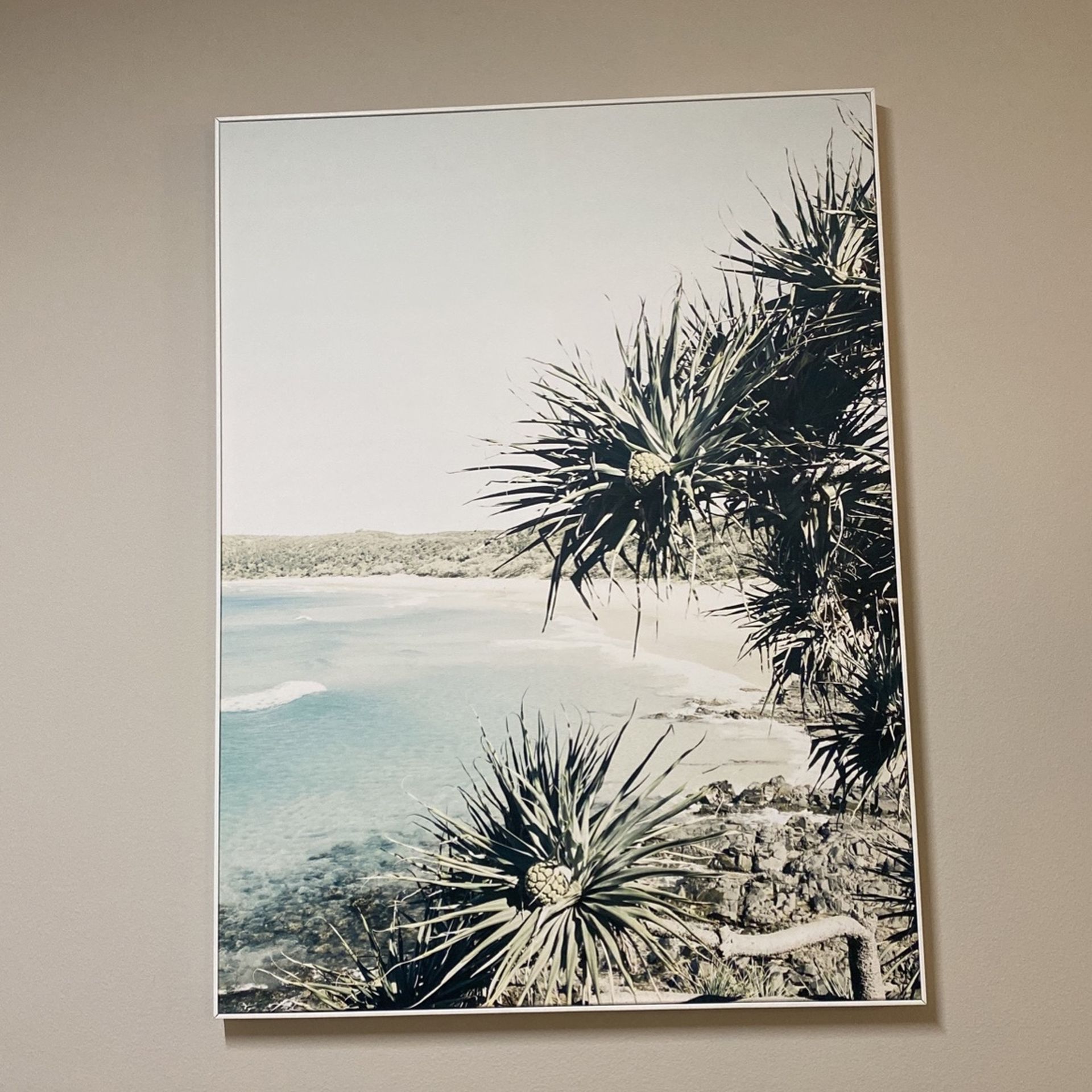Beach Canvas With White Frame