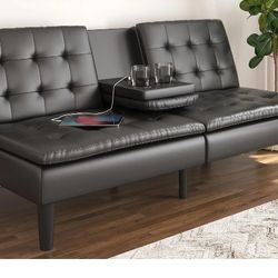 Faux Leather Memory Foam Futons 