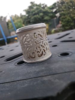 Lennox pierced filigree porcelain votive holder