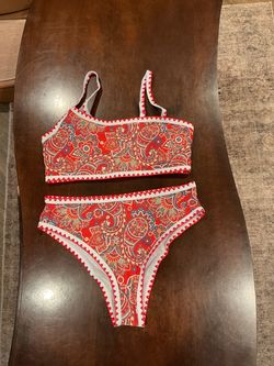 Red Paisley Two-Piece Bikini Set Women’s Large