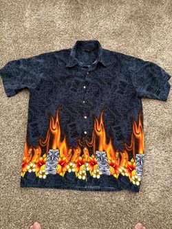 Flame button up shirt