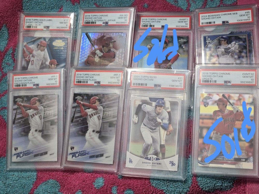 Shohei Ohtani PSA10 Rookie Lot Baseball Cards