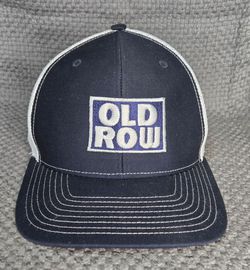 Old Row Embroidered Box Logo Richardson 112 Trucker Hat - Navy Blue / White
