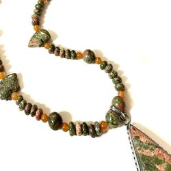 Unakaite Safari Pendant Necklace