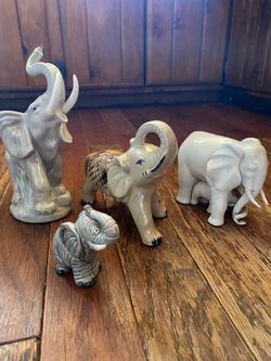 Lot of 4 ceramic elephants collection