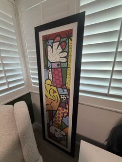 Romero britto print W/ Frame