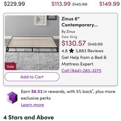 King size metal bed frame