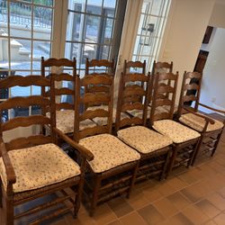 Set Of Wooden Dining Chairs (9 Chairs)