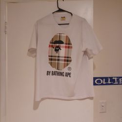 A Bathing Apex Burberry Shirt Size Large Authentic