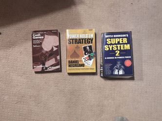 Poker books. Super System and cash games. 2 new 1 used