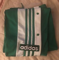 Adidas Green/White Snap Track Pants XL