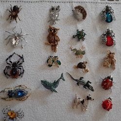 Assorted Insect & Animal Brooches. $10 each
