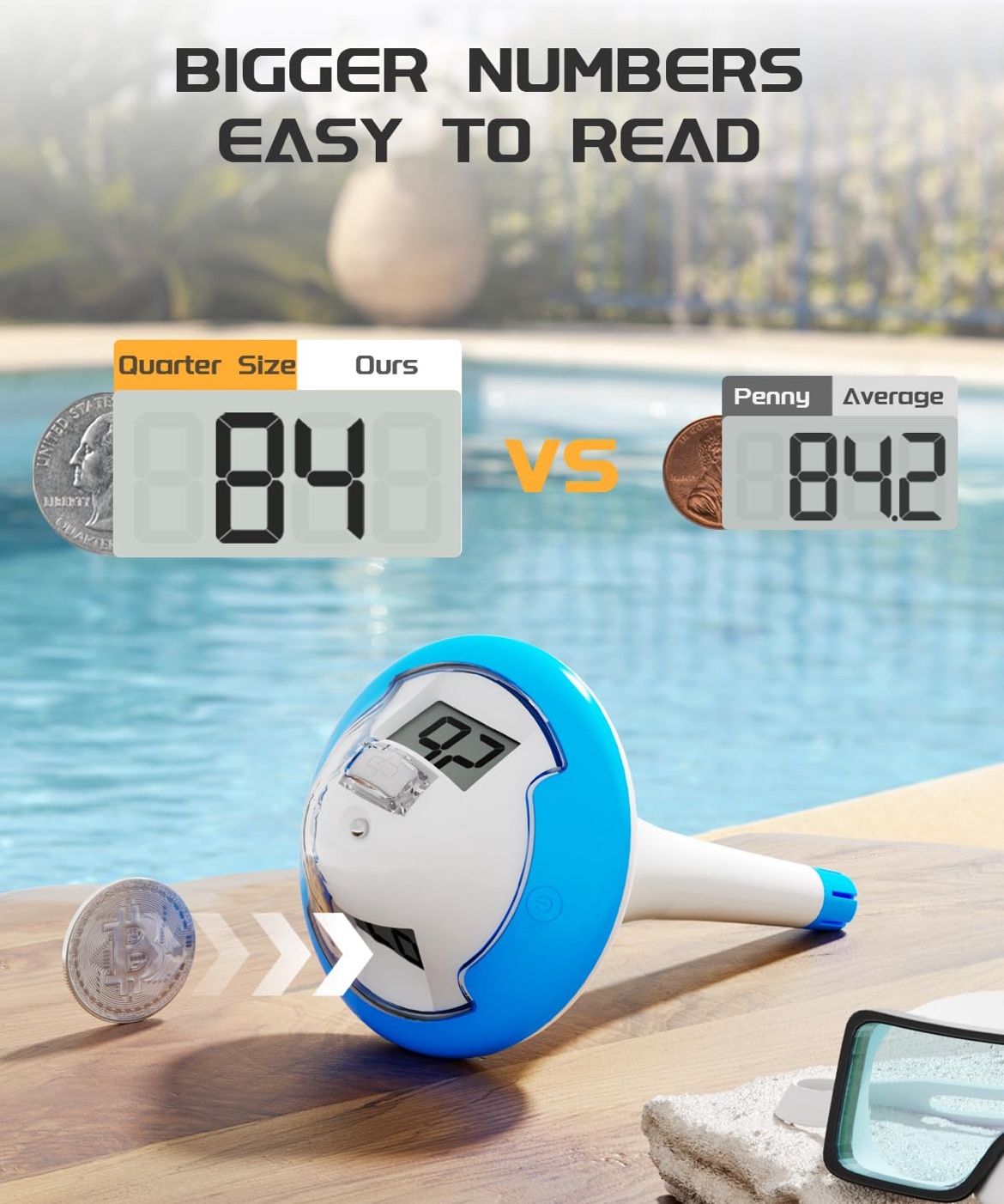 Rechargeable Floating Pool Thermometer 